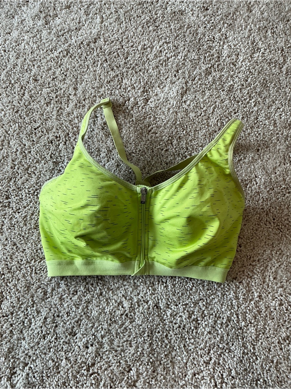Victoria's Secret Front-Zip Sports Bra in Neon Lime